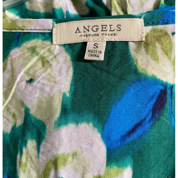 Angels Forever Young Green Floral Midi Dress Womens Size Small - Picture 7 of 11
